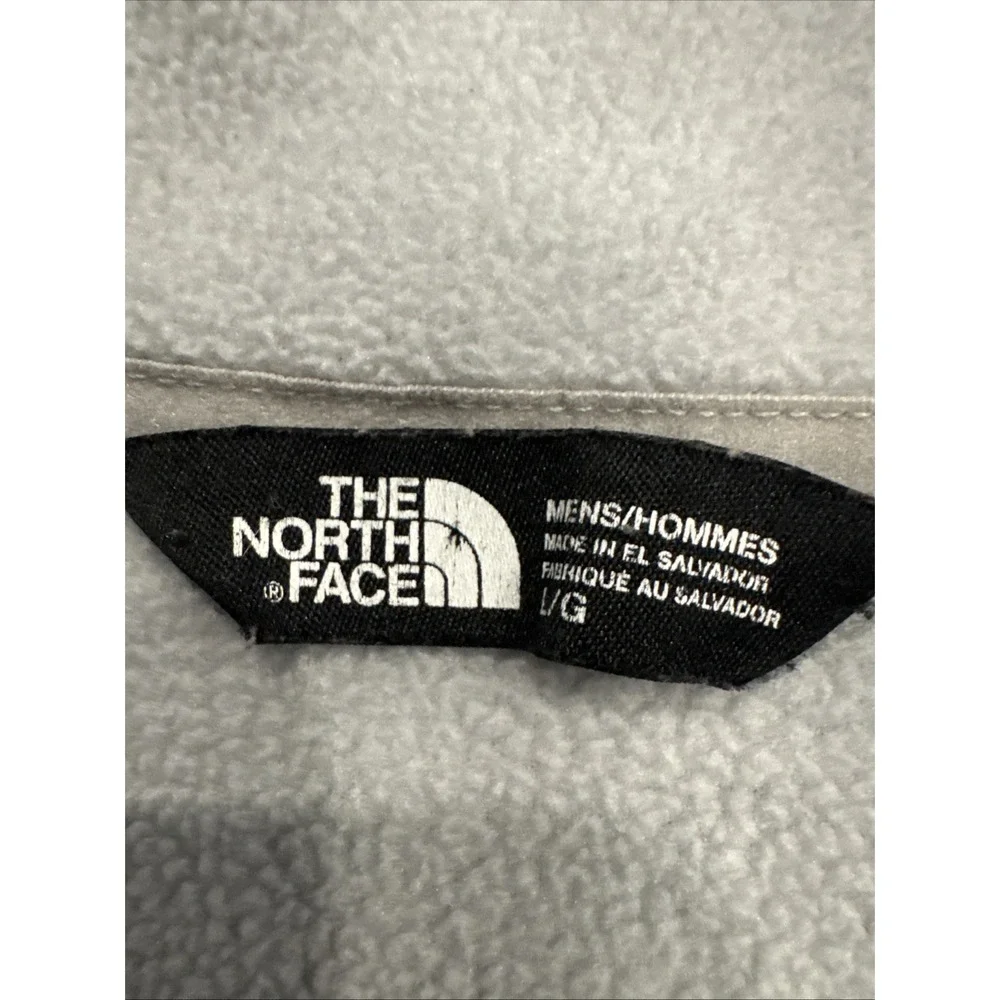The North Face Jacket Mens Large Gray Fleece Full Zip Colorblock Pockets Hiking